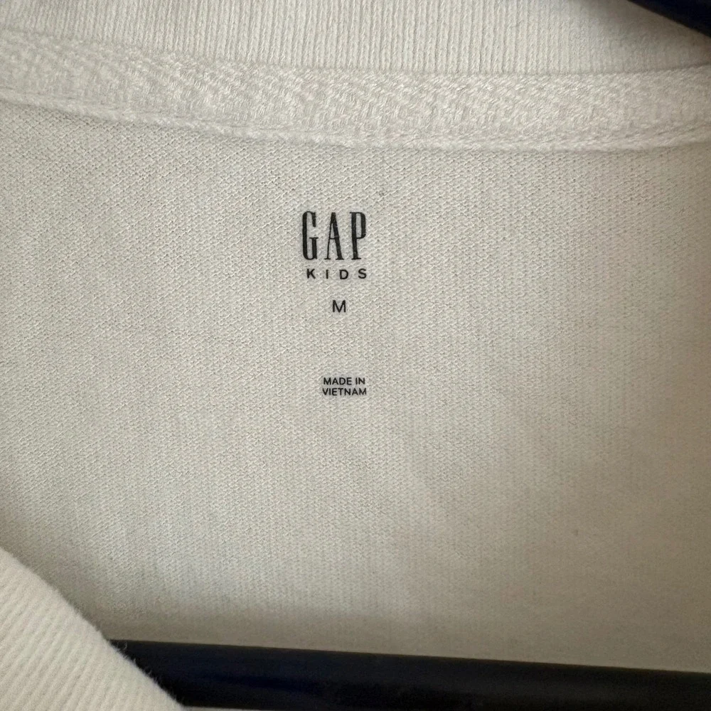 Gap‎ Kids Boys White Short Sleeve Polo Shirt Size M 8-9 Cotton School Uniform